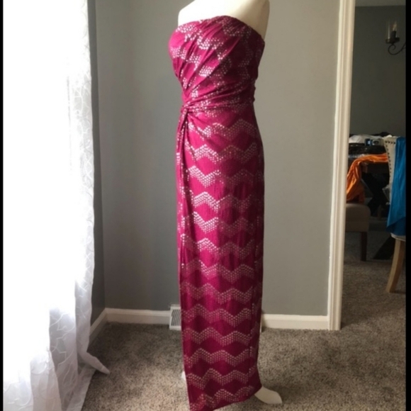 As U Wish Pink Strapless Ruched Gown - Picture 9 of 12